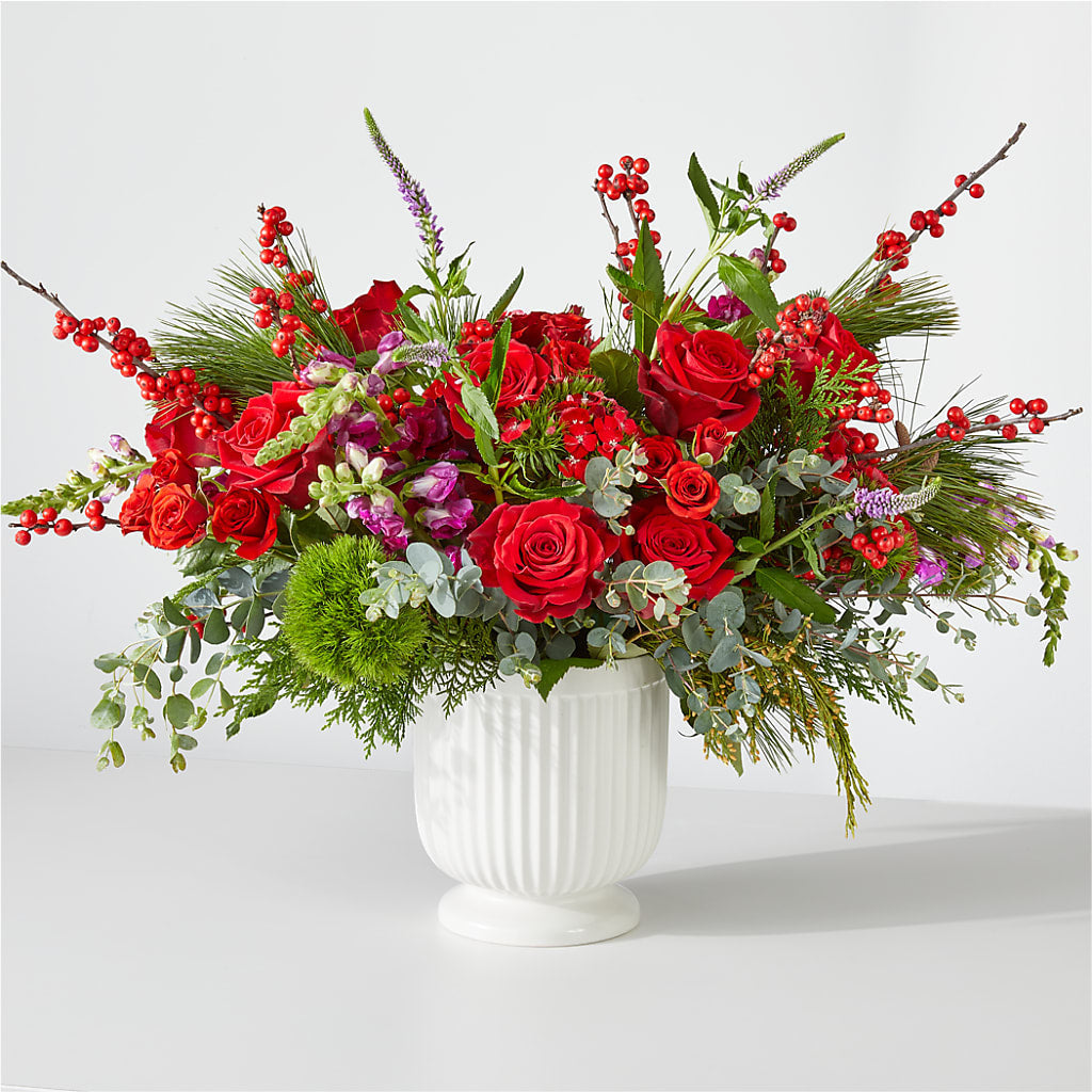 Big Red Bow Bouquet – Jazmin Flowers, Chicago IL