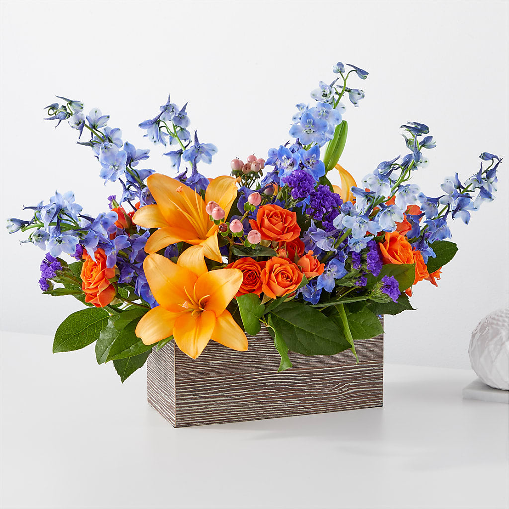 Radiant Citrus Box Bouquet – Jazmin Flowers, Chicago IL