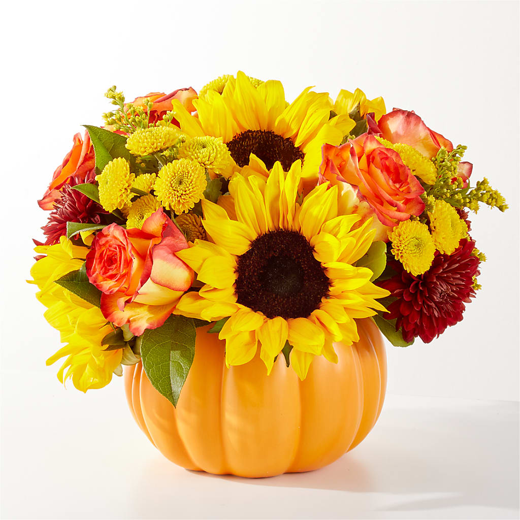Golden Gourd Pumpkin Bouquet – Jazmin Flowers, Chicago IL