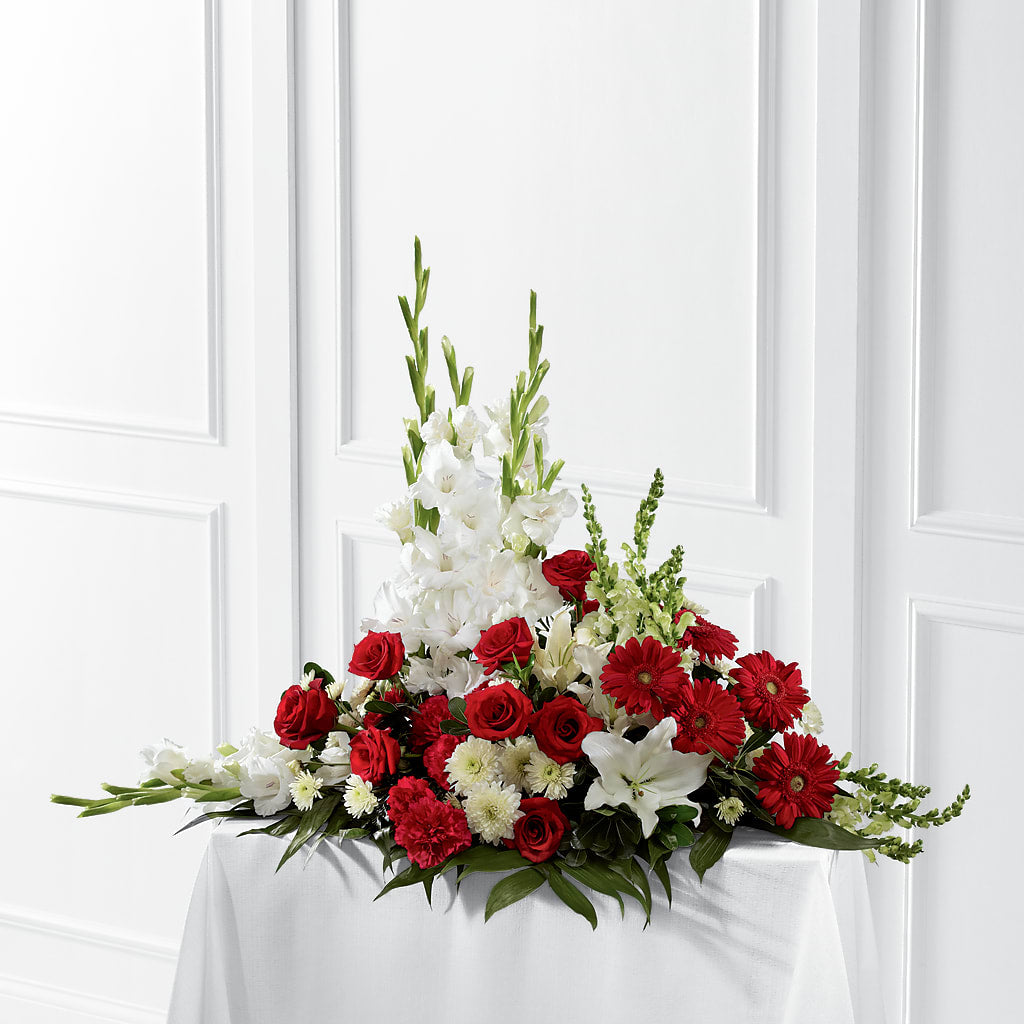Crimson & White Arrangement – Jazmin Flowers, Chicago IL