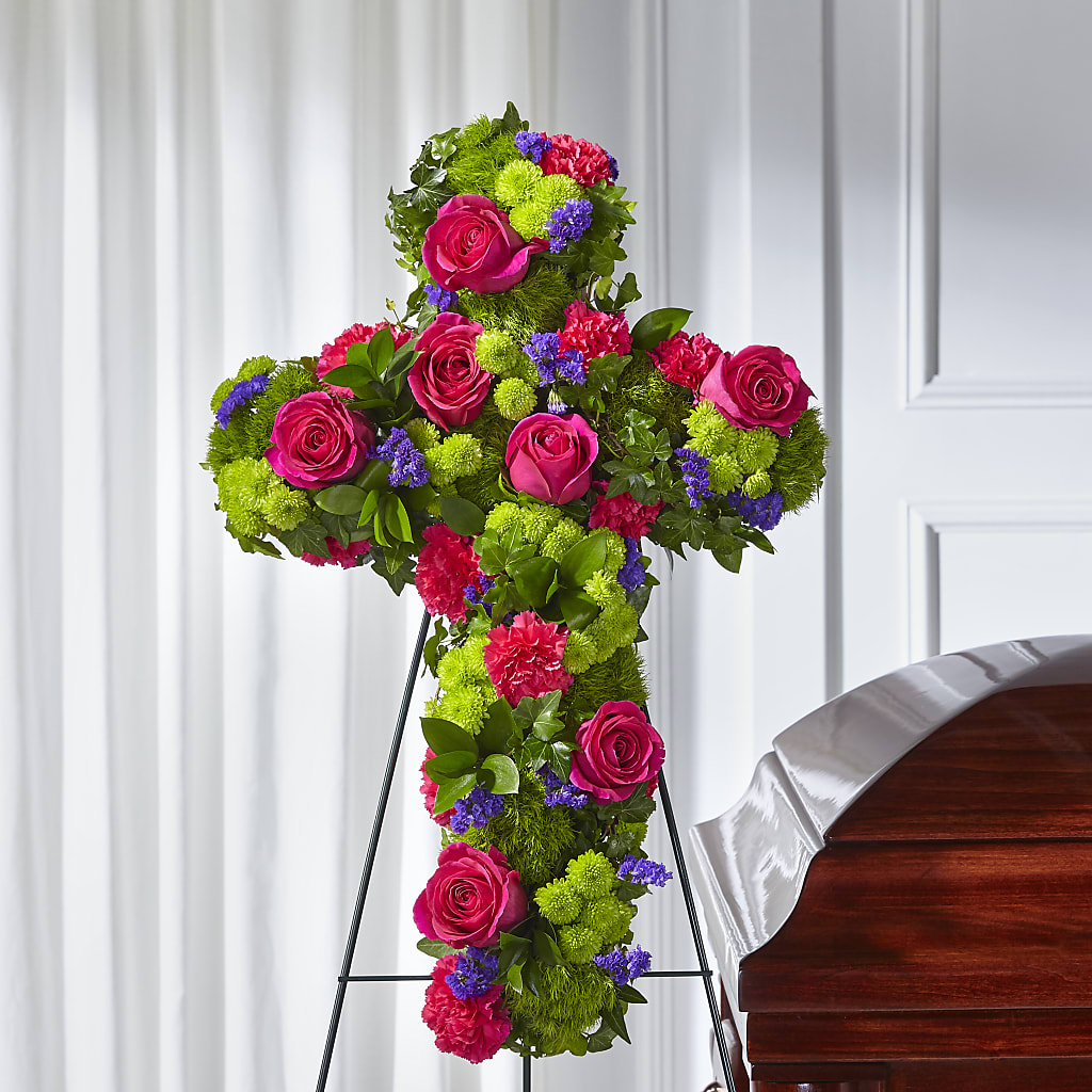 Tribute Rose Floral Cross – Jazmin Flowers, Chicago IL