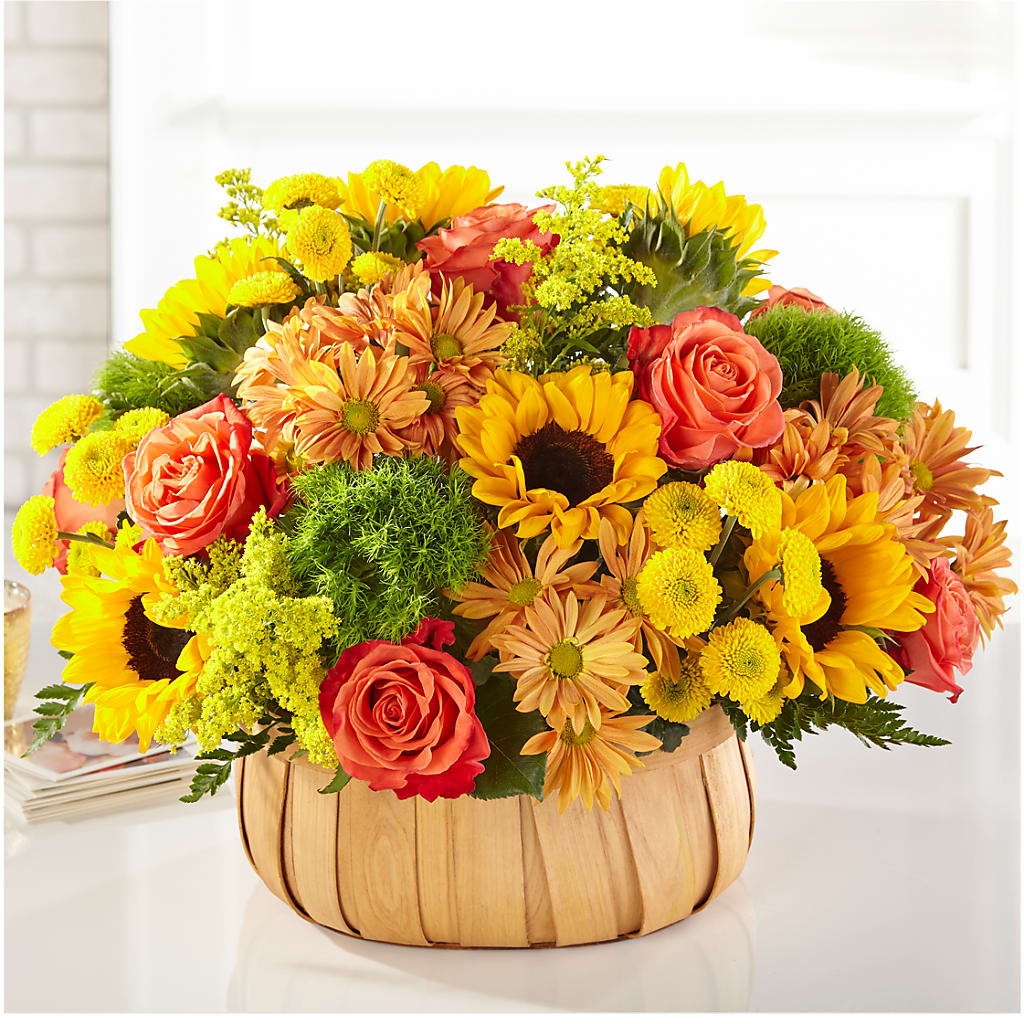 Harvest Sunflower Basket – Jazmin Flowers, Chicago IL