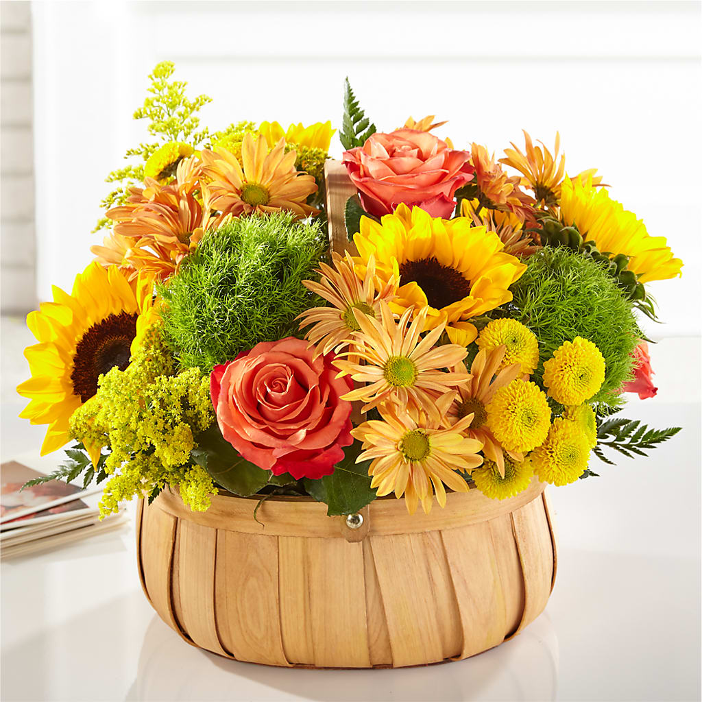 Harvest Sunflower Basket – Jazmin Flowers, Chicago IL