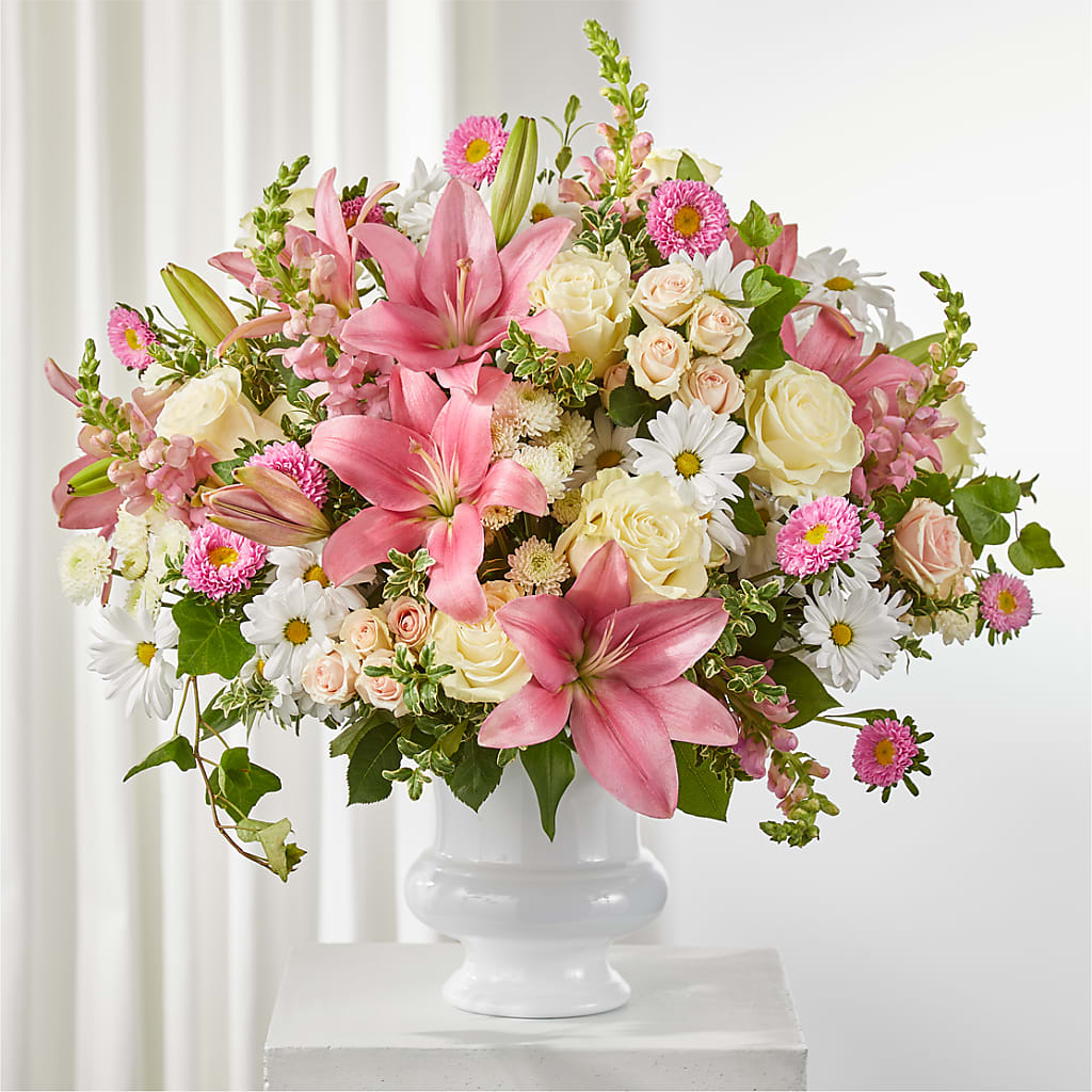 Empathetic Blooms Urn Arrangement – Jazmin Flowers, Chicago IL