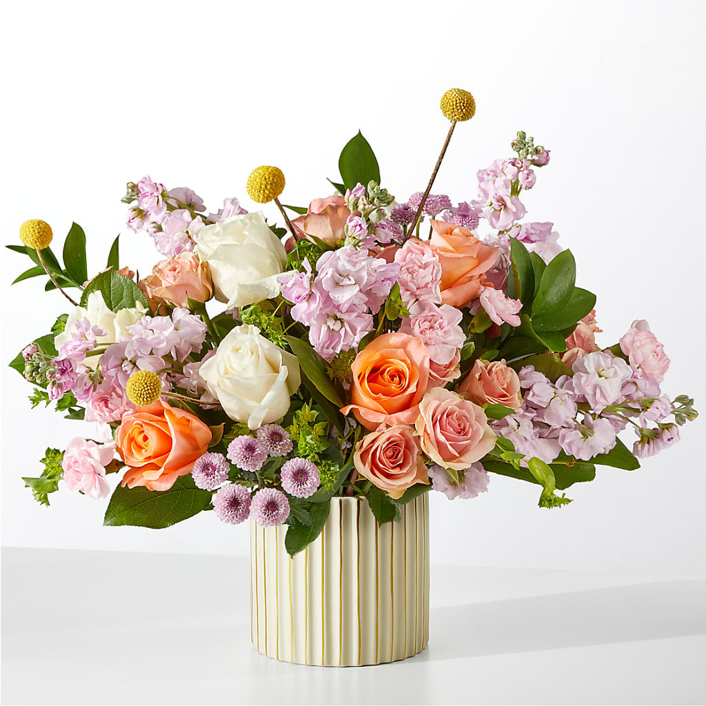 French Market Bouquet with Ivory Vase – Jazmin Flowers, Chicago IL