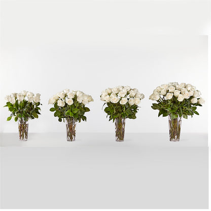 Long Stem White Rose Bouquet –  Jazmin Flowers, Chicago IL