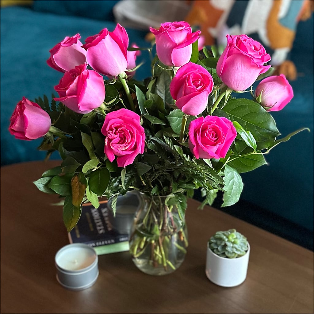 Long Stem Pink Rose Bouquet –  Jazmin Flowers, Chicago IL