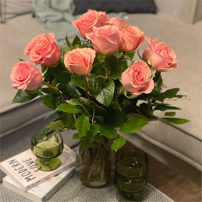Long Stem Pink Rose Bouquet –  Jazmin Flowers, Chicago IL