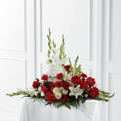 Crimson & White Arrangement –  Jazmin Flowers, Chicago IL