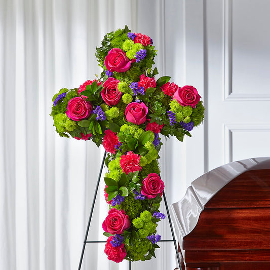 Tribute Rose Floral Cross –  Jazmin Flowers, Chicago IL