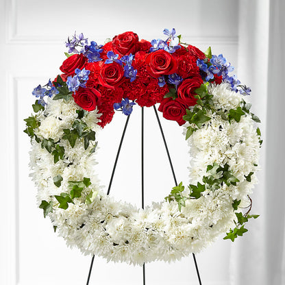 Patriotic Passion Wreath –  Jazmin Flowers, Chicago IL