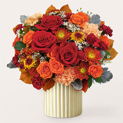 Merlot Bouquet with Ivory Vase –  Jazmin Flowers, Chicago IL