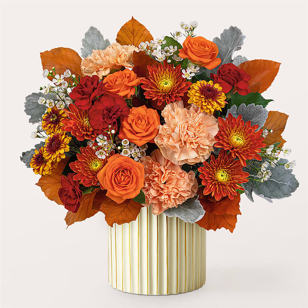 Merlot Bouquet with Ivory Vase –  Jazmin Flowers, Chicago IL