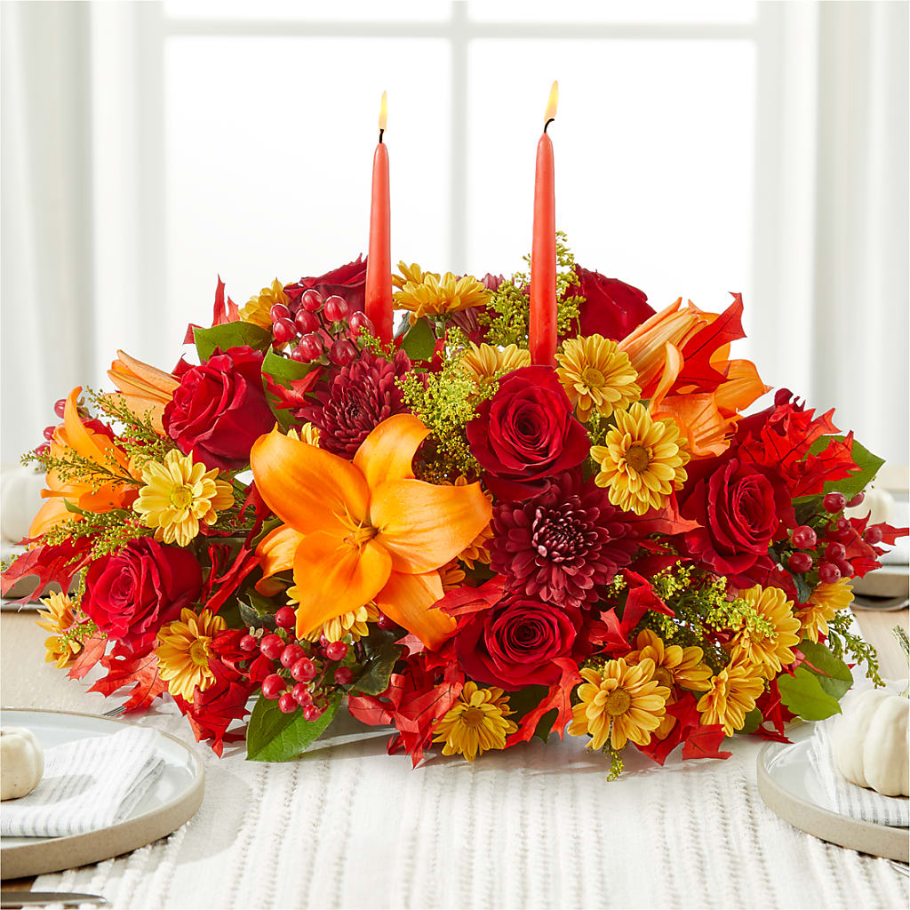 Autumn's Embrace Centerpiece –  Jazmin Flowers, Chicago IL