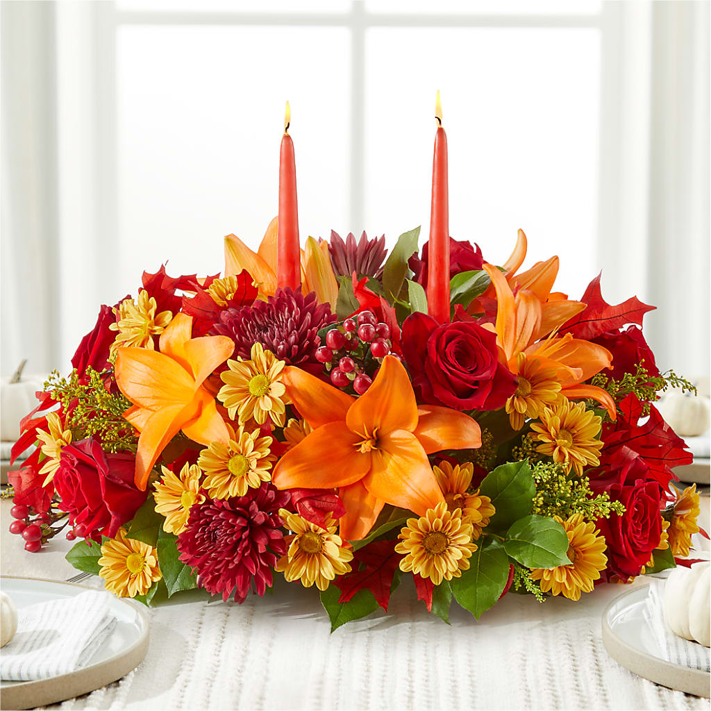 Autumn's Embrace Centerpiece –  Jazmin Flowers, Chicago IL