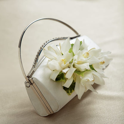 White Purse Decor –  Jazmin Flowers, Chicago IL